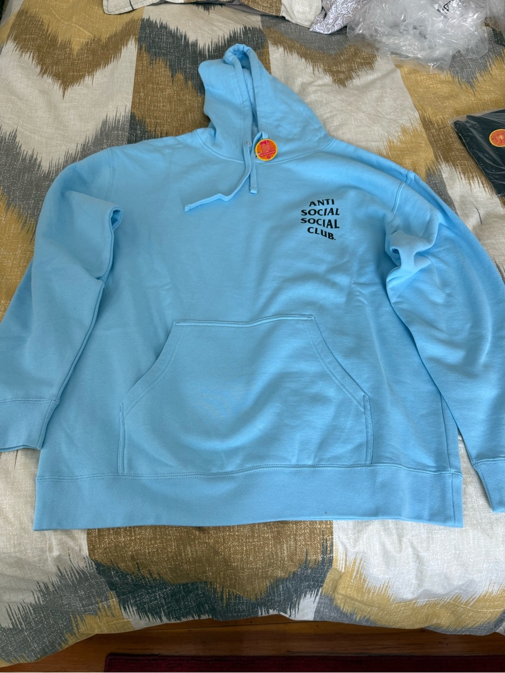 Anti Social Social Club Light Blue Pullover Hoodie size XL
